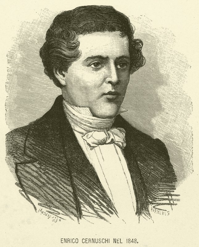 Enrico Cernuschi i 1848 (gravering) af Italian School