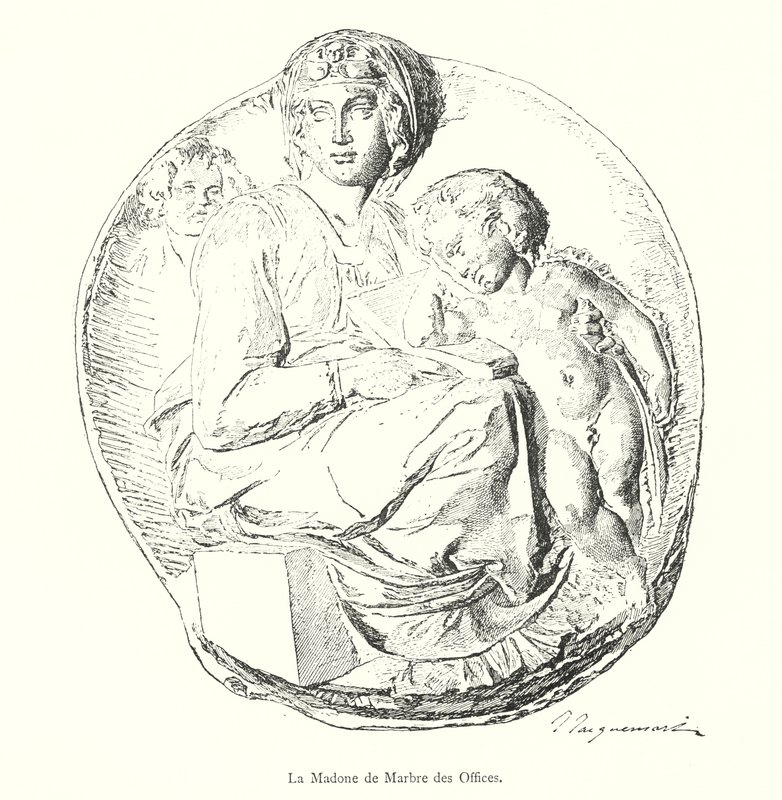 Uffiziernes marmormadonna (gravering) af Italian School