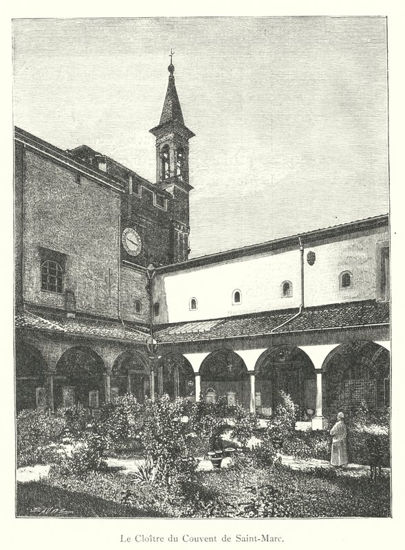 Klosteret i Sankt Markus kloster (gravering) af Italian School