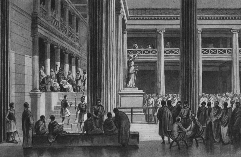 Pompeji: Basilika (litho) af Italian School