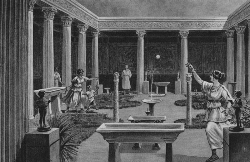 Pompeji: House of the Vettii (litho) af Italian School