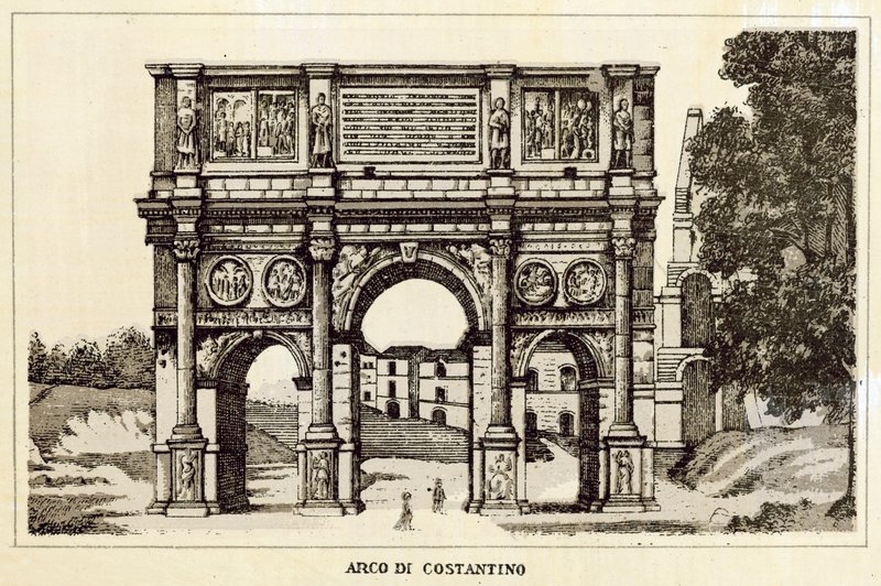 Rom: Konstantinbuen (litho) af Italian School