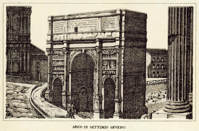 Rom: Septimius Severus bue (litho) af Italian School
