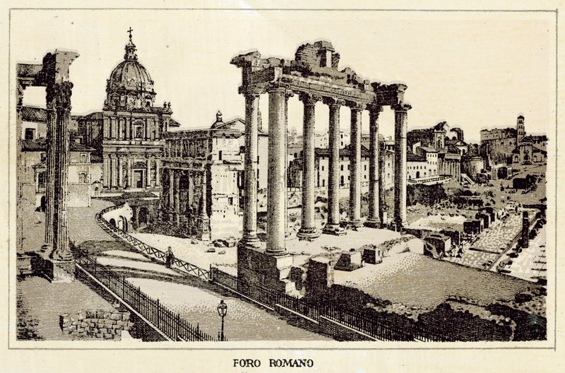 Rom: Forum Romanum (litho) af Italian School