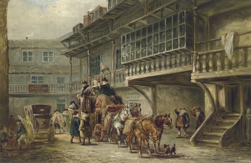The Oxford Arms, Warwick Lane, London (chromolitho) af J.C. Maggs