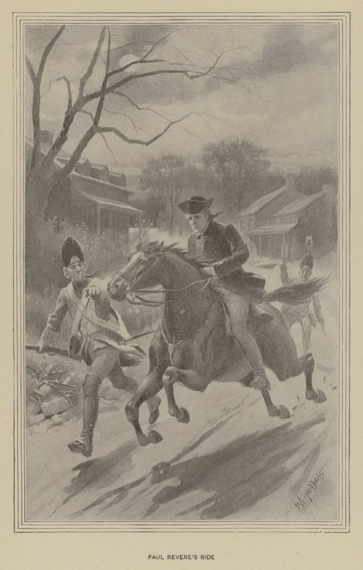 Paul Reveres tur (litho) af J. (after) Steeple Davis