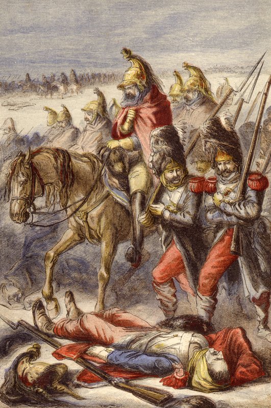Tilbagetoget fra Moskva (chromolitho) af J. H. Nicholson