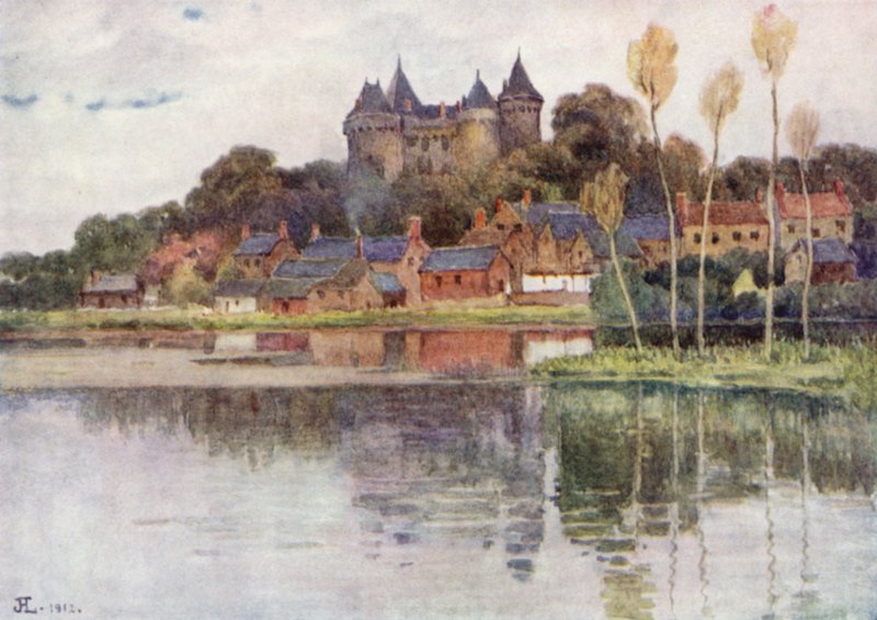 Chateau de Combourg (farve litho) af J. Hardwicke Lewis