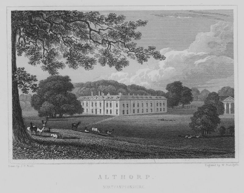 Althorp, Northamptonshire (gravering) af John Preston Neale