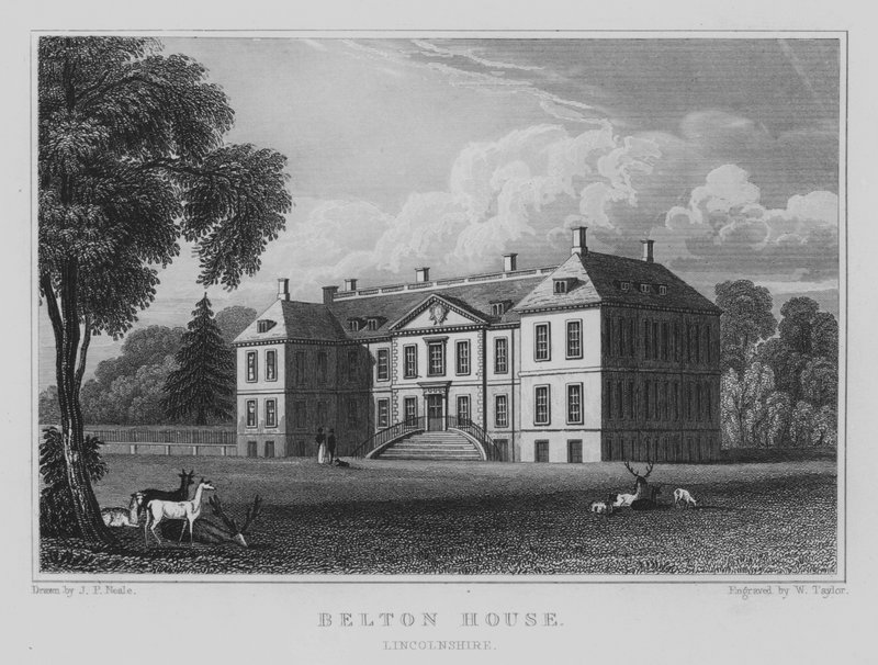 Belton House, Lincolnshire (gravering) af John Preston Neale
