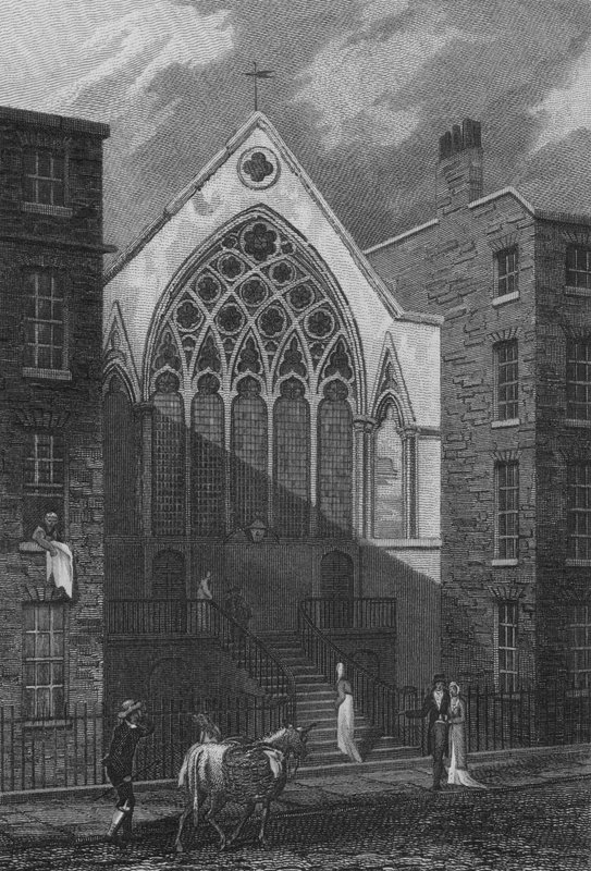 Kapel, Ely Place (gravering) af John Preston Neale