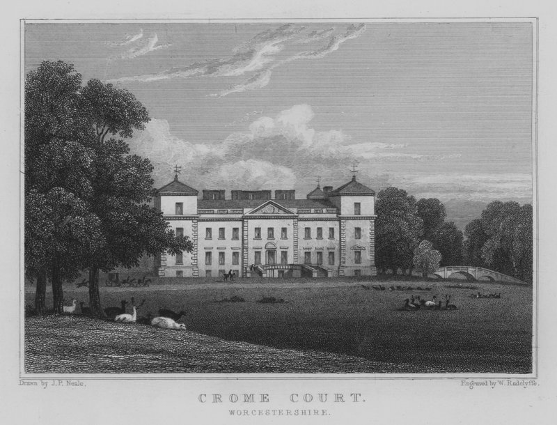 Crome Court, Worcestershire (gravering) af John Preston Neale