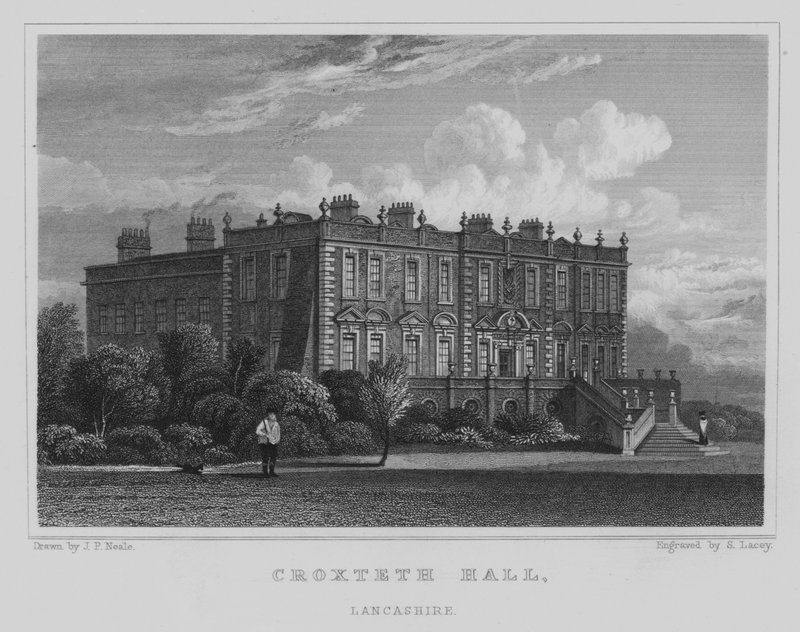Croxteth Hall, Lancashire (gravering) af John Preston Neale
