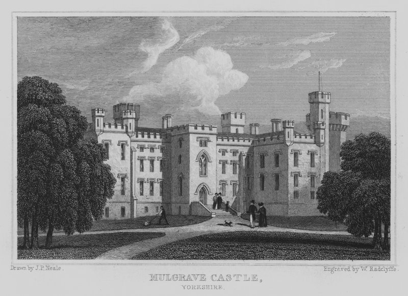 Mulgrave Castle, Yorkshire (gravering) af John Preston Neale