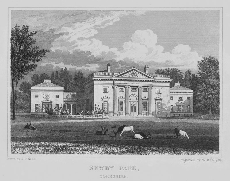 Newby Park, Yorkshire (gravering) af John Preston Neale