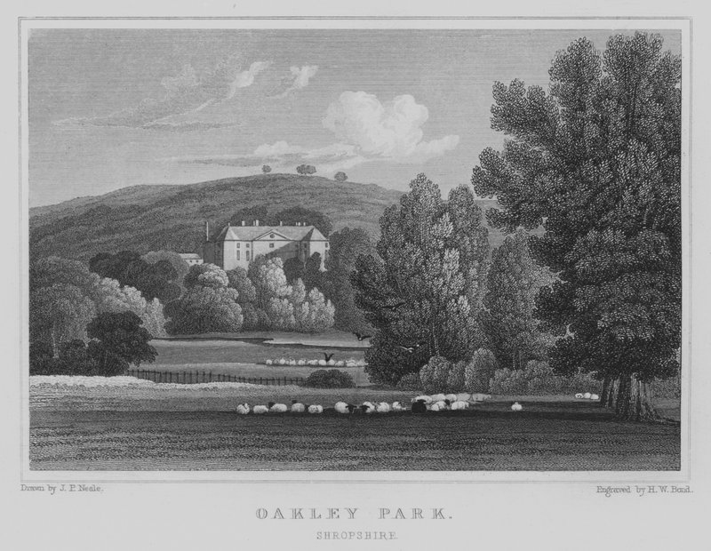 Oakley Park, Shropshire (gravering) af John Preston Neale