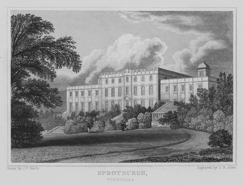 Sprotburgh, Yorkshire (gravering) af John Preston Neale