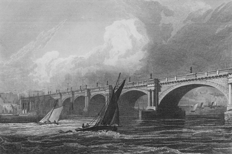 Strand Bridge, London (gravering) af John Preston Neale