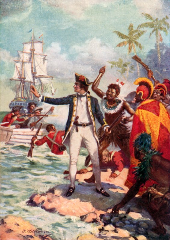Kaptajn Cooks død på Hawaii i 1779 af J. Williamson