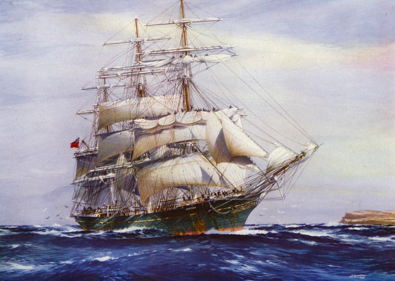 Clipper-skibe: Aristides (farve litho) af Jack (after) Spurling