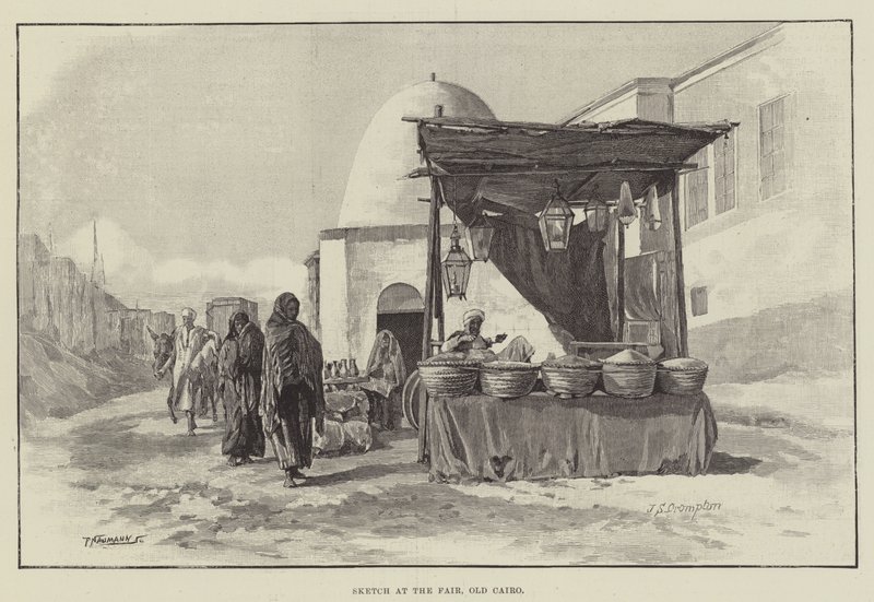 Skitse på messen, Old Cairo af James Shaw Crompton