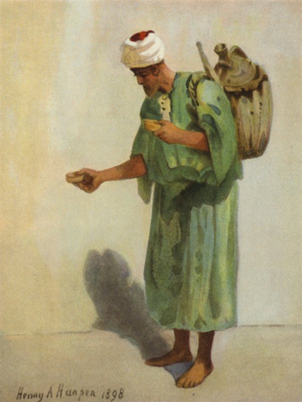 Vandsælgeren (farve litho) af James (after) Clark