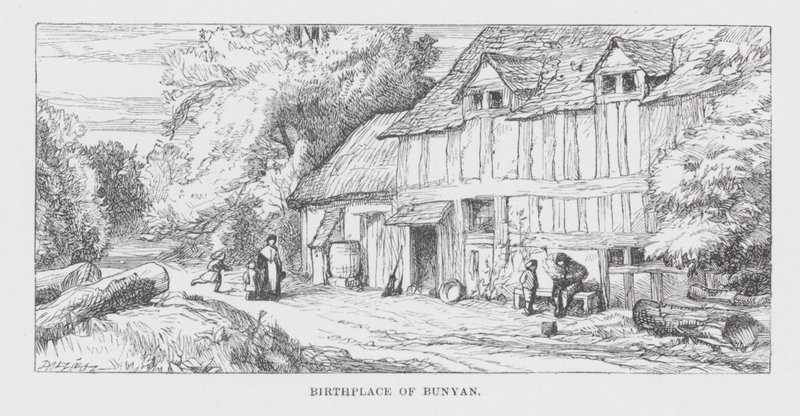 Bunyans fødested (gravering) af James Dawson Watson