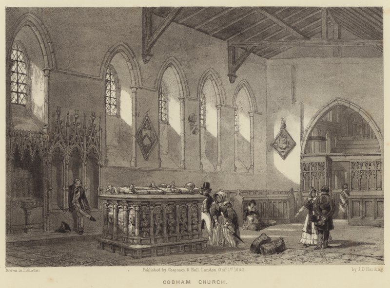 Cobham Church (gravering) af James Duffield Harding