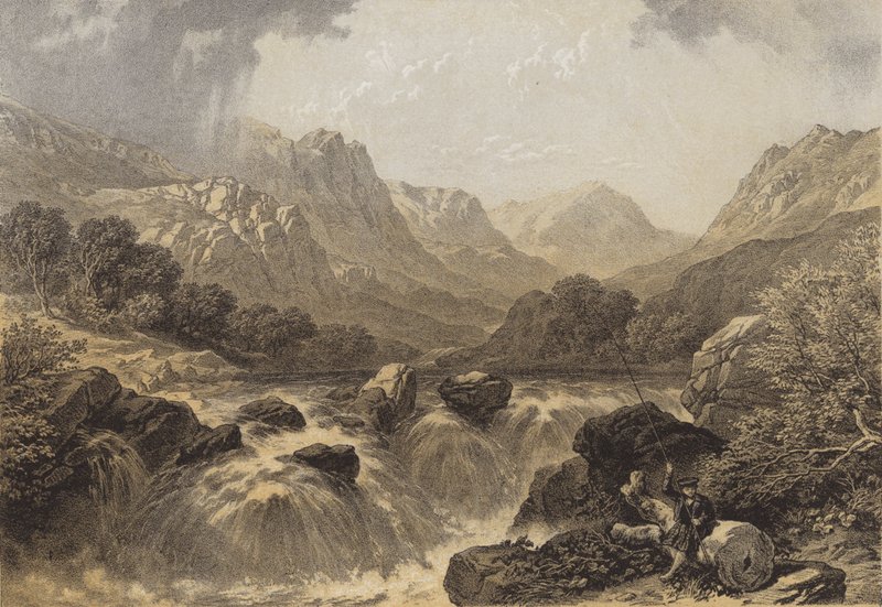Tummelens fald (chromolitho) af James Duffield Harding