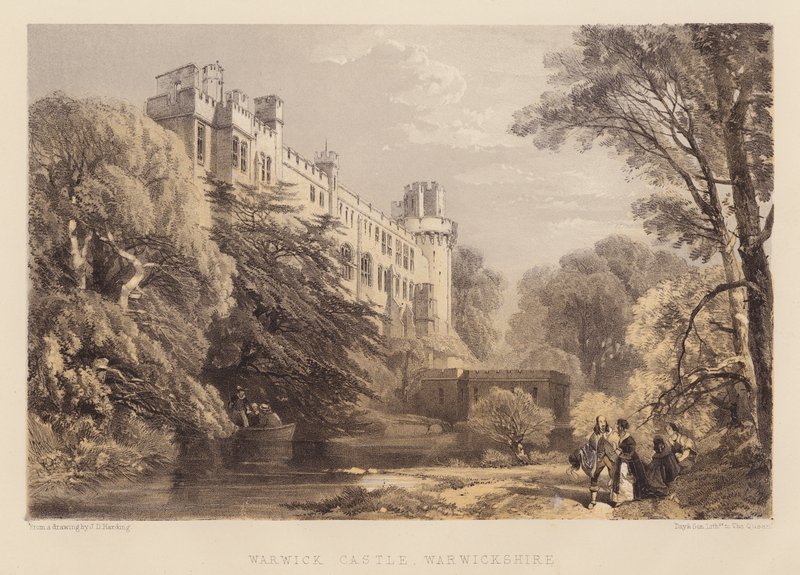 Warwick Castle, Warwickshire (akvatint) af James Duffield Harding