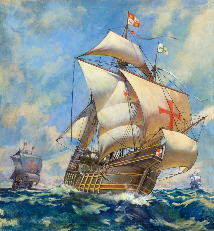 Santa Maria (gouache på papir) af James Edwin McConnell