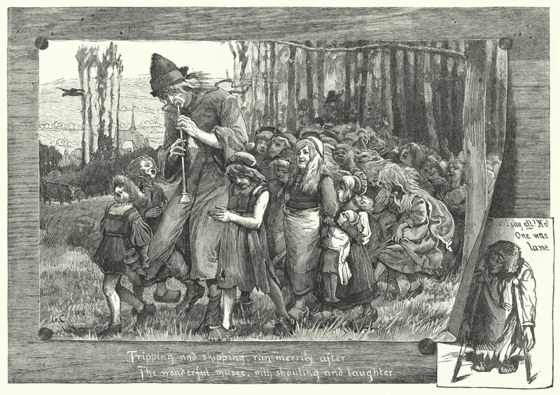The Pied Piper of Hamelin (gravering) af James Elder Christie