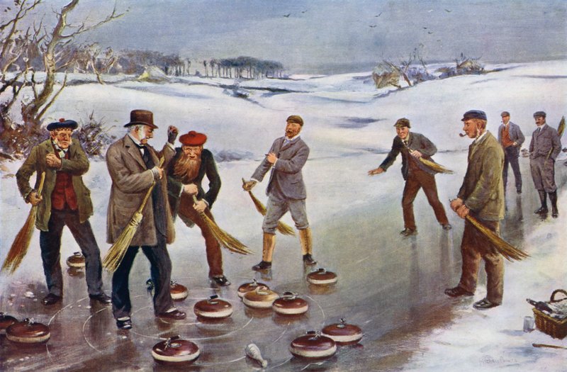 Curling (farve litho) af James Michael Brown