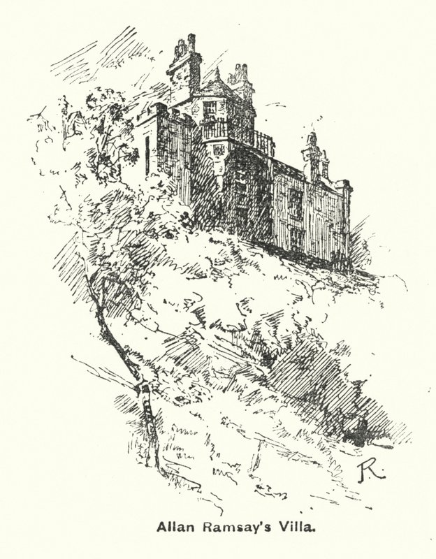 Allan Ramsays villa (litho) af James Riddel