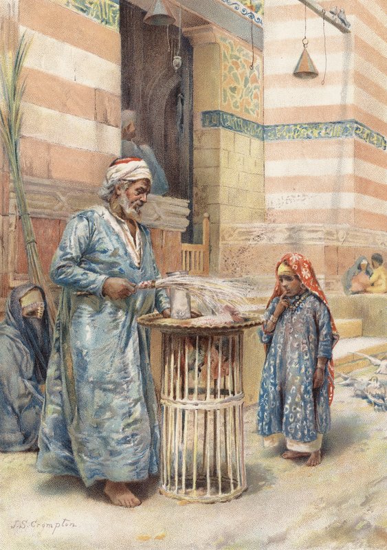 Sælgeren af søde sager (chromolitho) af James Shaw Crompton
