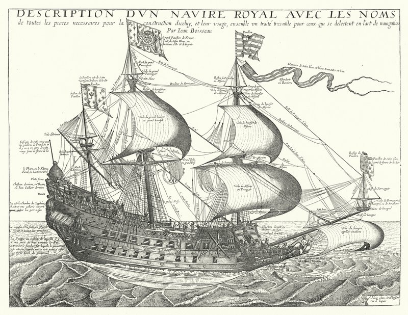 Fransk krigsskib, c1657 af Jean Boisseau