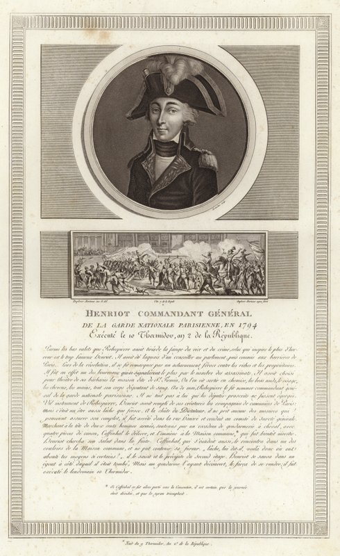Portræt af Francois Hanriot af Jean Duplessi Bertaux
