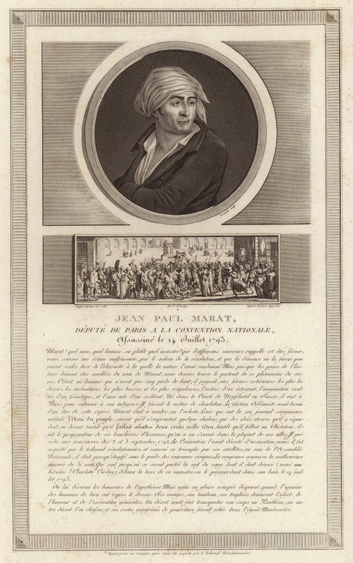 Portræt af Jean-Paul Marat af Jean Duplessi Bertaux