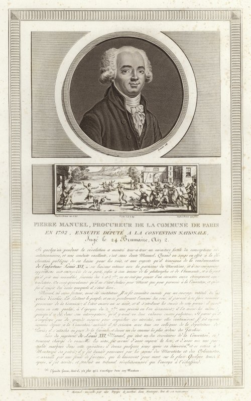 Portræt af Louis Pierre Manuel af Jean Duplessi Bertaux