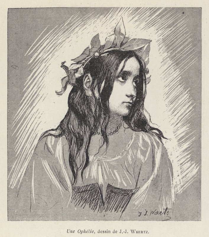 Ophelia (litho) af Jean Joseph Weerts