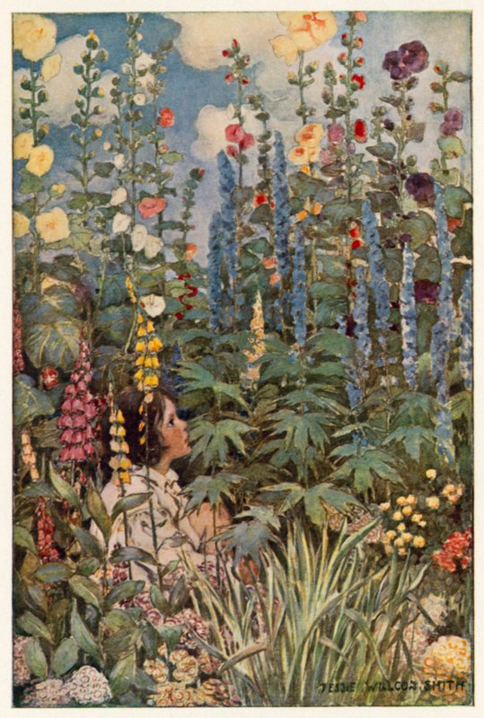 Blomsterne (farve litho) af Jessie Willcox Smith