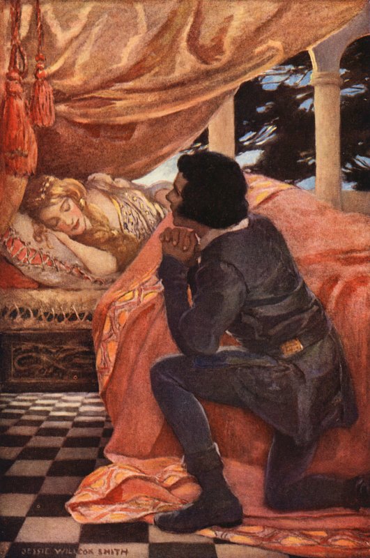 Tornerose (farvelitografi) af Jessie Willcox Smith
