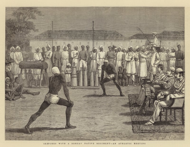 Skitser med et Bombay Native Regiment, et atletisk møde af John Charles Dollman