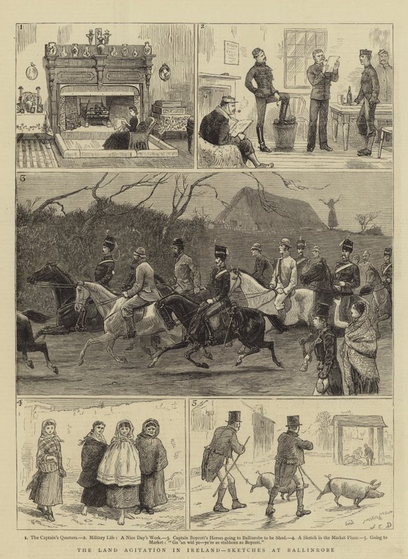 Landagitationen i Irland, skitser ved Ballinrobe af John Charles Dollman