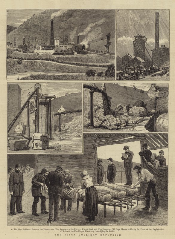 Risca Colliery-eksplosionen af John Charles Dollman