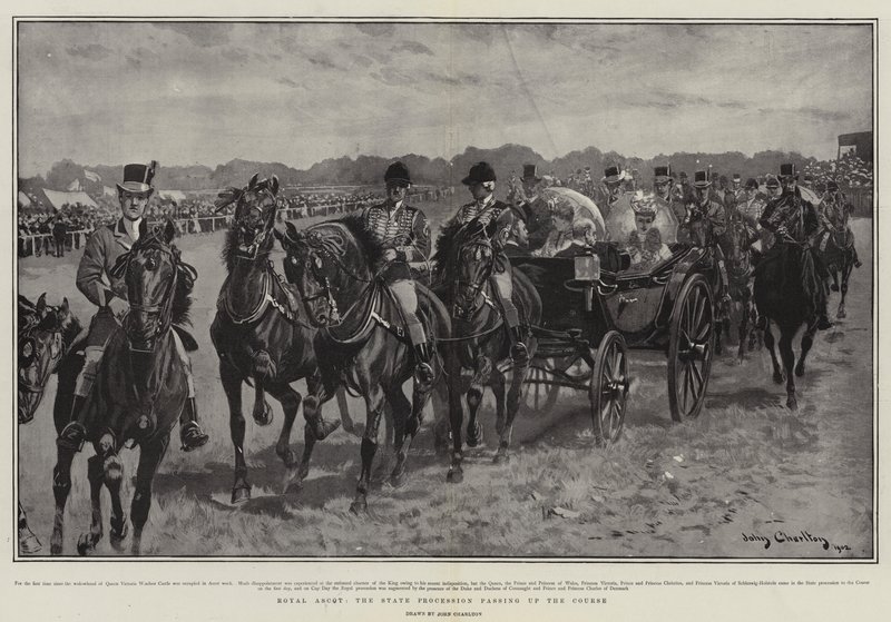 Royal Ascot, statsoptoget, der passerer kurset af John Charlton