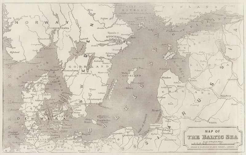 Kort over Østersøen af John Dower