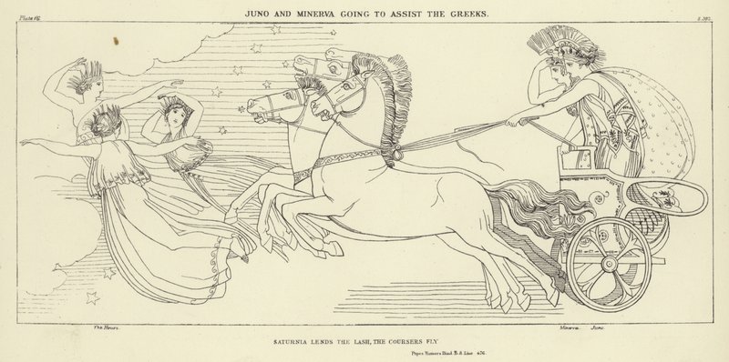 Juno og Minerva vil hjælpe grækerne af John Flaxman