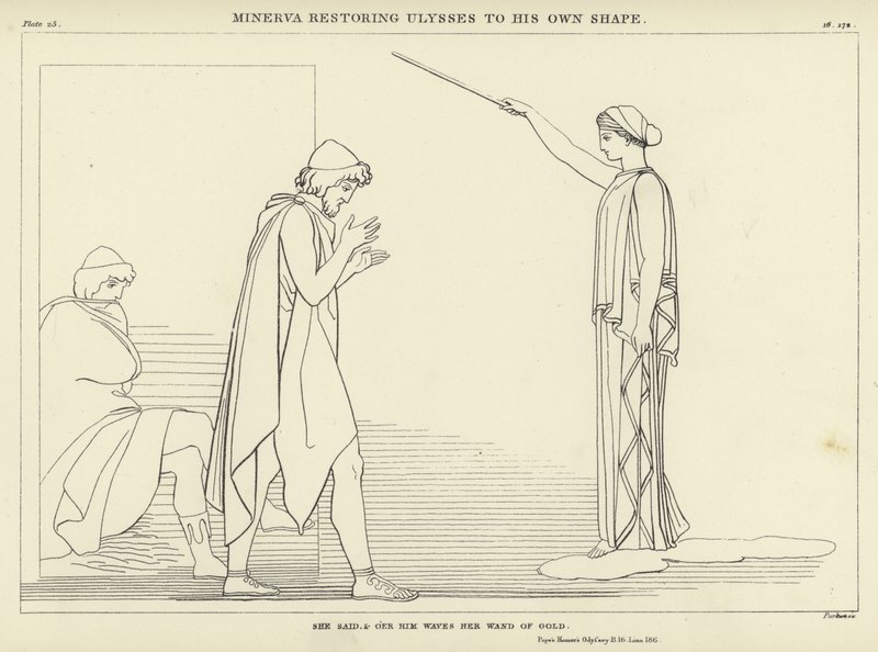Minerva genopretter Ulysses til sin egen form af John Flaxman