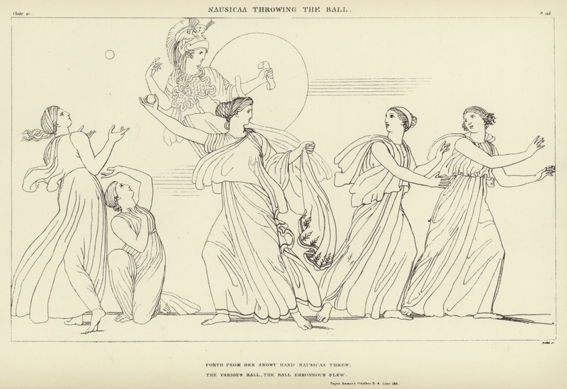 Nausicaa kaster bolden af John Flaxman
